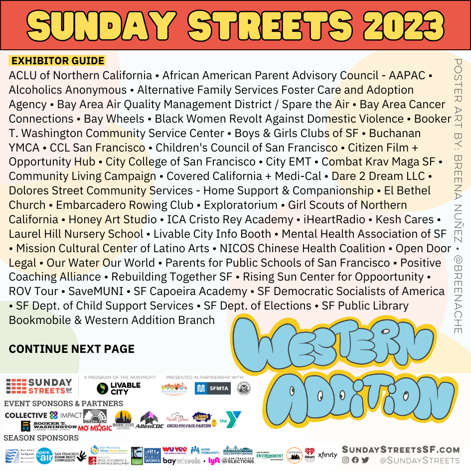 Sunday Streets Western Addition Exhibitor Guide